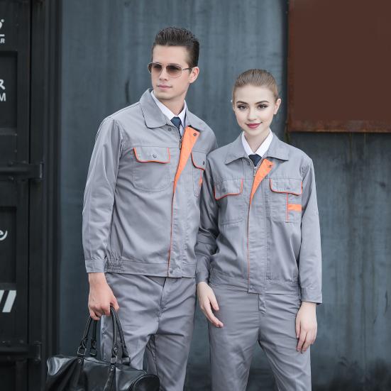 

2 шт./компл. рабочая одежда, рубашка с короткими рукавами и планкой на молнии с лацканами и карманами, эластичная талия, прямая, широкая, длинная