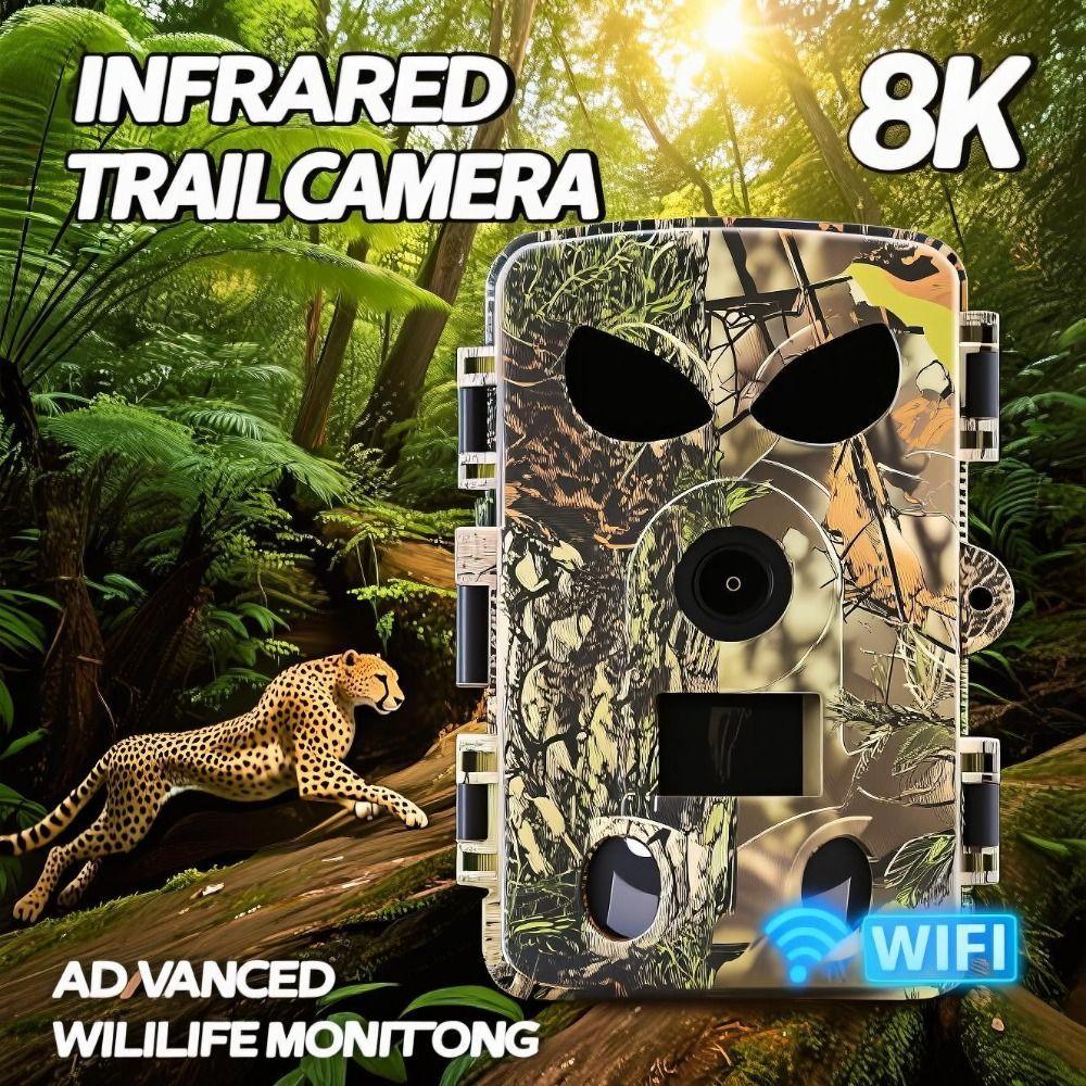8K PR8000 Wifi Camera IP65 Waterproof Infrared Trail Track Camera  Animal Watching