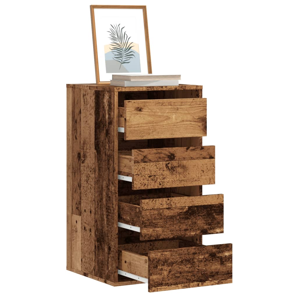 Vintage Wood Effect Chest of Drawers 40 X 41 X 76 Cm Engineered Wood