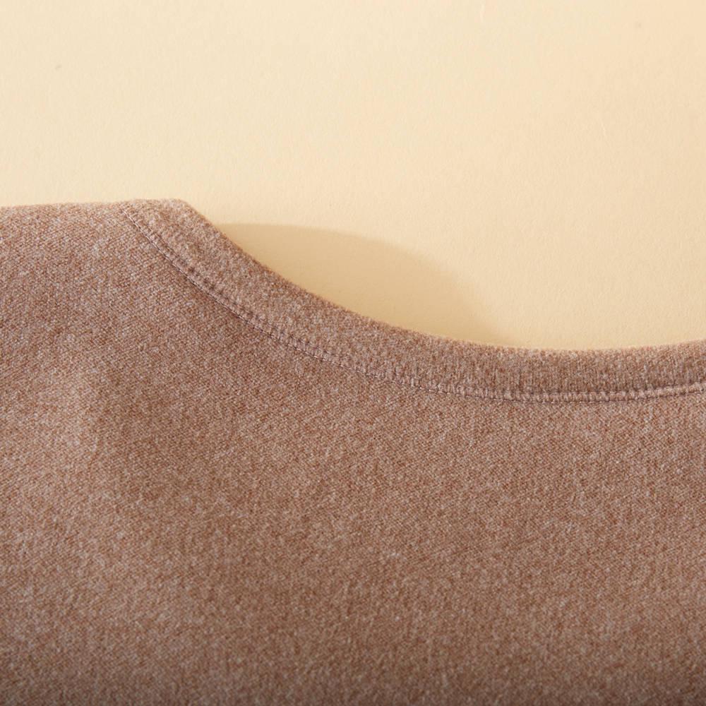 Koala Fleece Women's Extra Thick Alpaca Wool Underwear Set - Fleece-Lined, Round Neck Warmwear for Middle-Aged and Elderly.