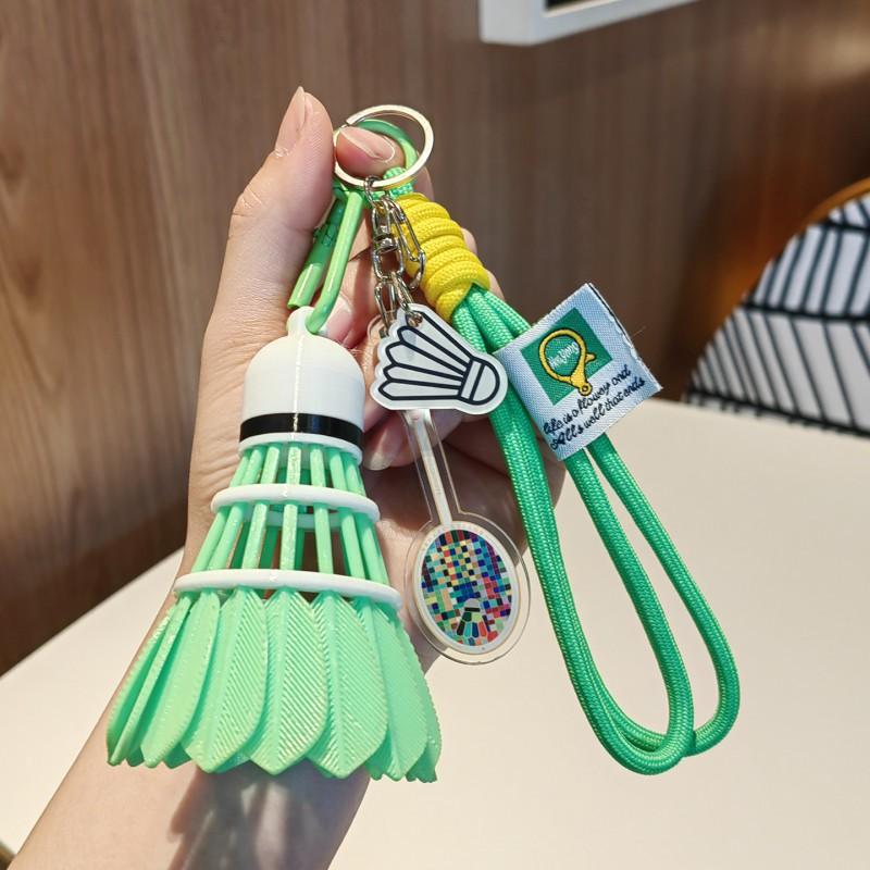 Rainbow Badminton Pendant Creative Sports Backpack Decoration Advanced Key Chain High-value Gift