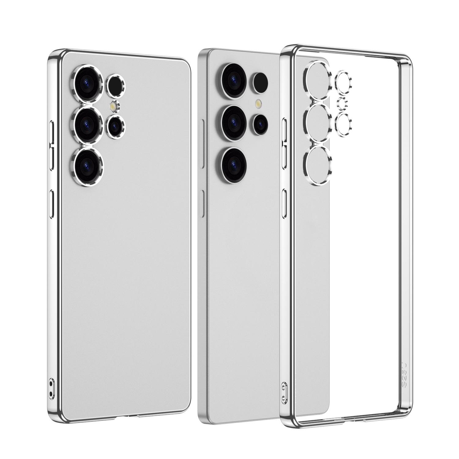 

Suitable for Samsung S25ultra Transparent Shell S25u Solid Color Electroplated Mobile Phone Case S25U Protective Case TPU Soft Shell S25Ultra