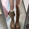 Temperament New Autumn Skinny Tall Knight Boots Small Over Knee Thick-soled Boots Women's Long Boots