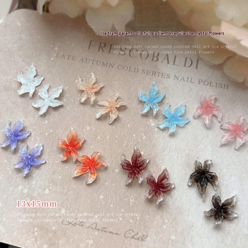 30 ks Květinové ozdoby na nehty Lilie 3D Dekorace na nehty Manikúrní doplňky Pryskyřičný materiál DIY Nadšenci do nail artu