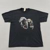 Vintage Tribal Shirt Mens Large Black Native American Wolf Graphic 90s Unisex T-Shirt