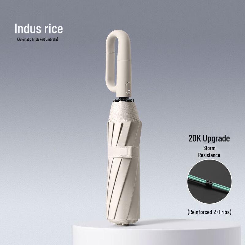 Yu Duo 10-Rib Semi-Automatic Foldable Sun & Rain Umbrella