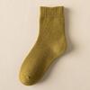 Women's Autumn/Winter Terry Socks - Velvet-Lined, Thick, Mid-Tube, Solid Color, Warm Towel Style.