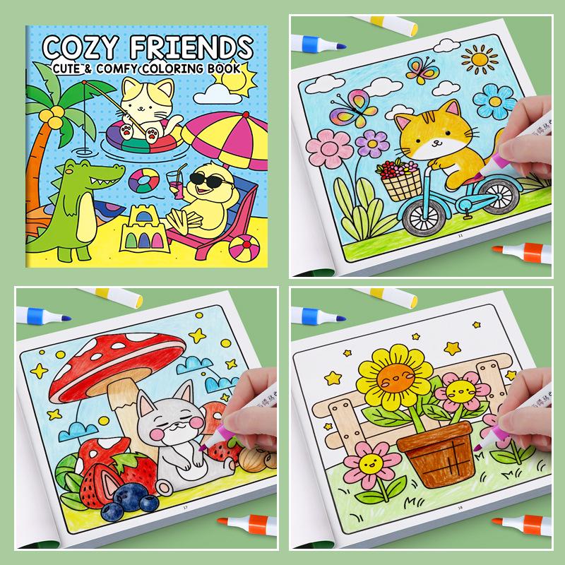 Книжка-раскраска и для рисования для детей: Художественный альбом для детского сада, возраст 2-6 лет