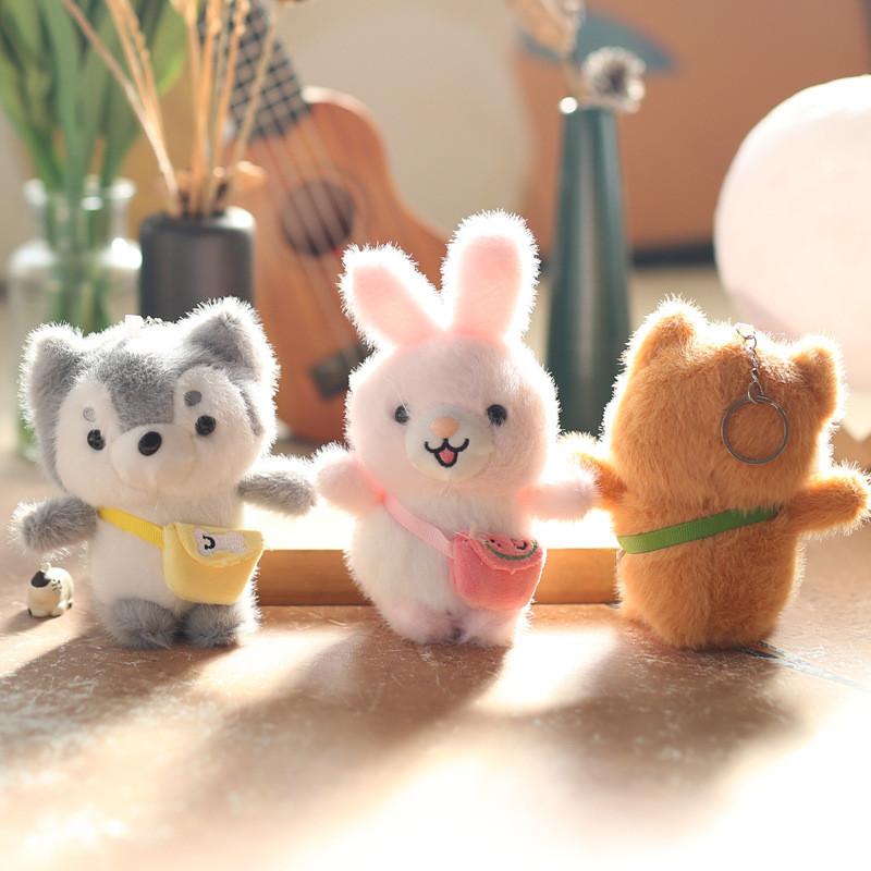 Mini Cute Plush Dog And Rabbit Keychain Fluffy Accessory With Soft Pp Cotton Filling