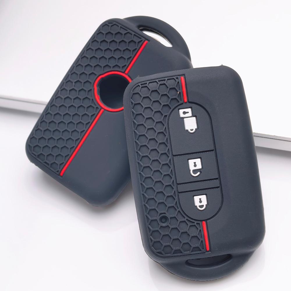 Silicone Key Cover for Nissan 3 Button Smart Key, Fits Nissan Qashqai X-Trail Juke Pathfinder Navara, Shockproof Key Fob Holder, Protective Accessory