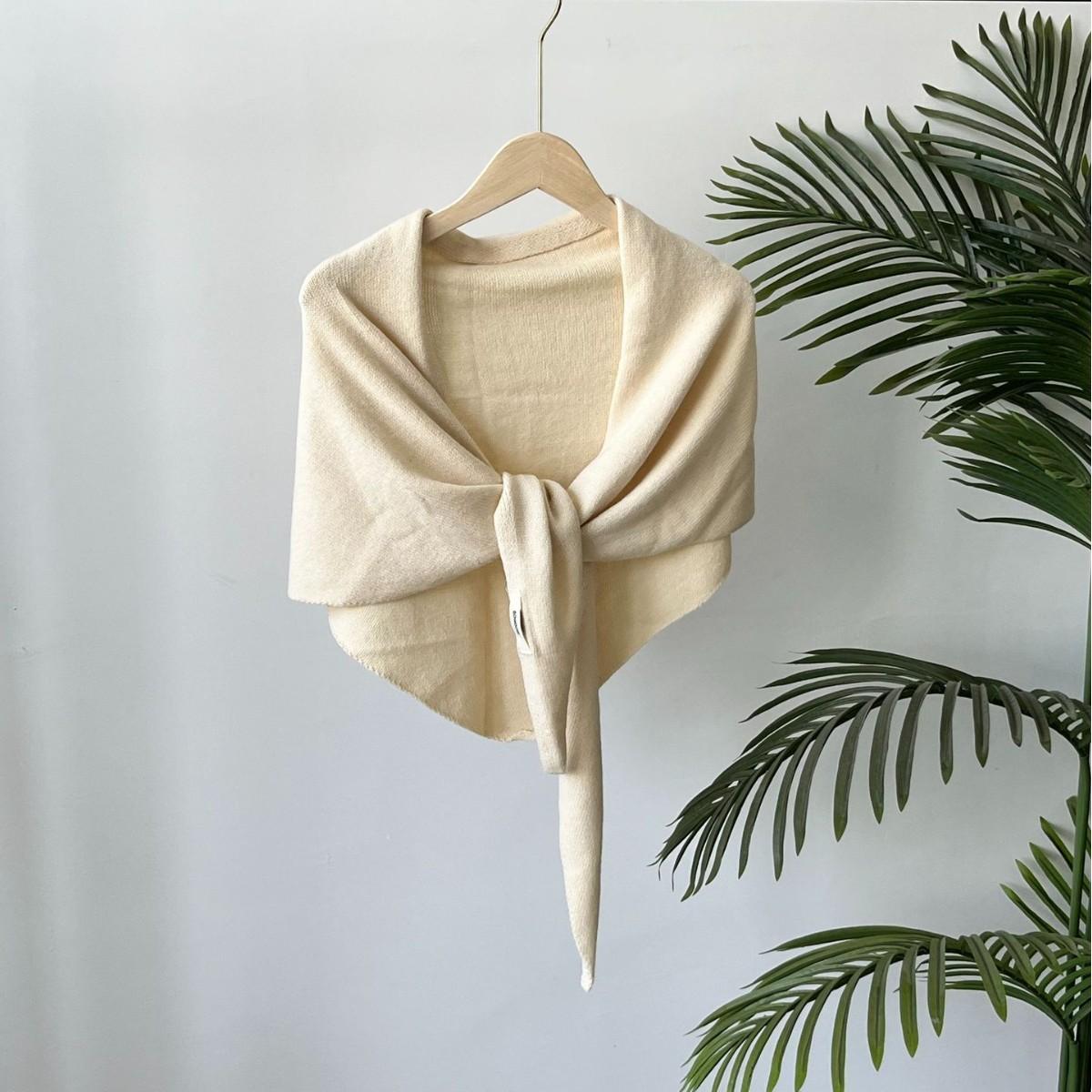 

Korean Style Lazy Style Wool Triangle Scarf for Women Autumn and Winter Neck Protection Warm Scarf Solid Color Large Shawl Air Conditioned Room Shawl