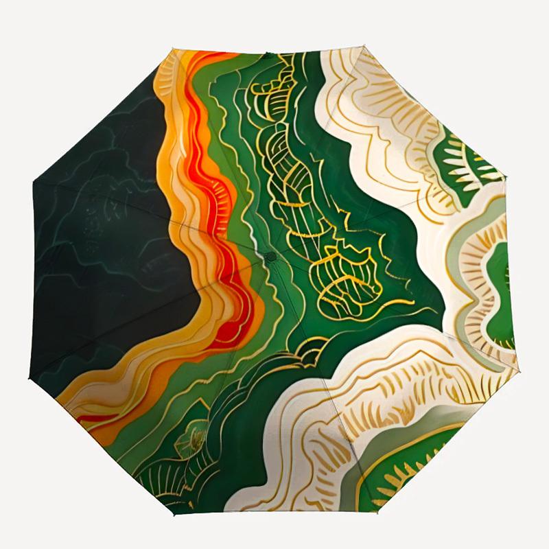 

1pc Abstract Patterns Automatic Open/Close Umbrella, Portable Folding Umbrella for Travel, Themed Events, It is suitable as a gift for various festiva