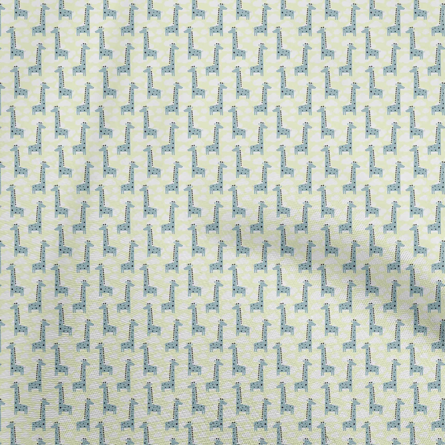 

OneOone Cotton Flex Aquamarine Тканина Дитяча тканина Giraffe для пошиття друкованої тканини для рукоділля у дворі 40 дюймів 42 Inch Wide - Viscose Chiffon світло-зелений колір