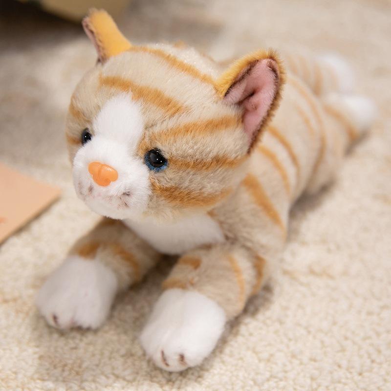 Cartoon Striped Kitten Doll Plush Toy Cat Doll Girl Soothing Rag Doll Birthday Gift