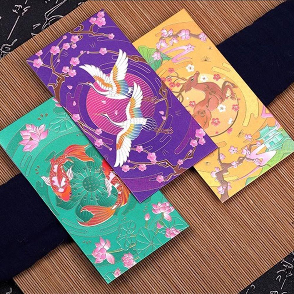 6PCS Cartoon Pattern Red Envelope Bag Multicolor Lucky Pocket Creatives Red Packet  Company Bonus