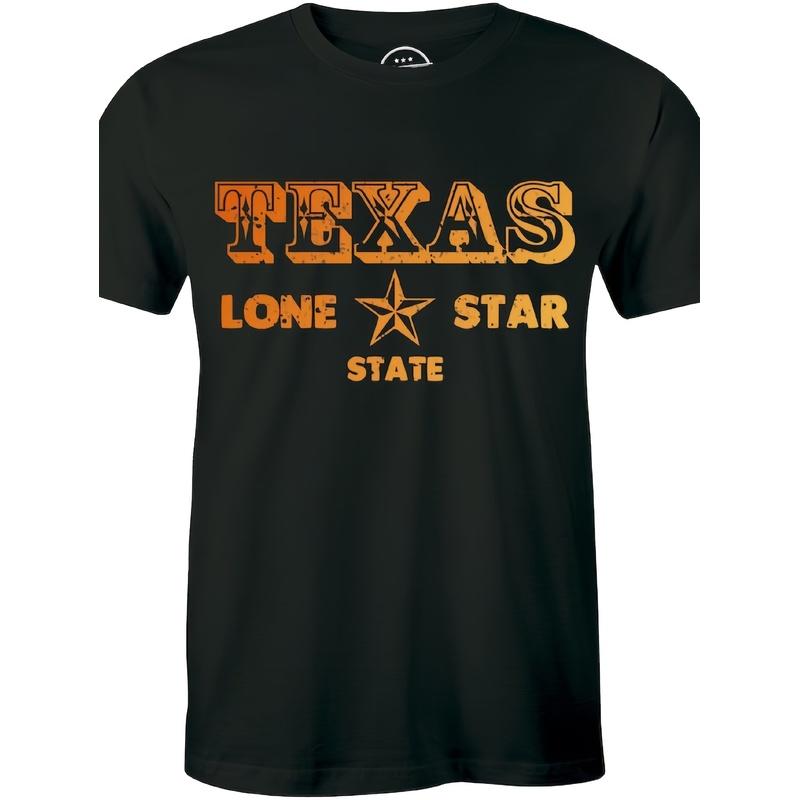 Unisex T-Shirt Featuring The Texas Lone Star State, Perfect for Travel, with a Vintage Style, Made from Breathable Material, Short Sleeves, Crew