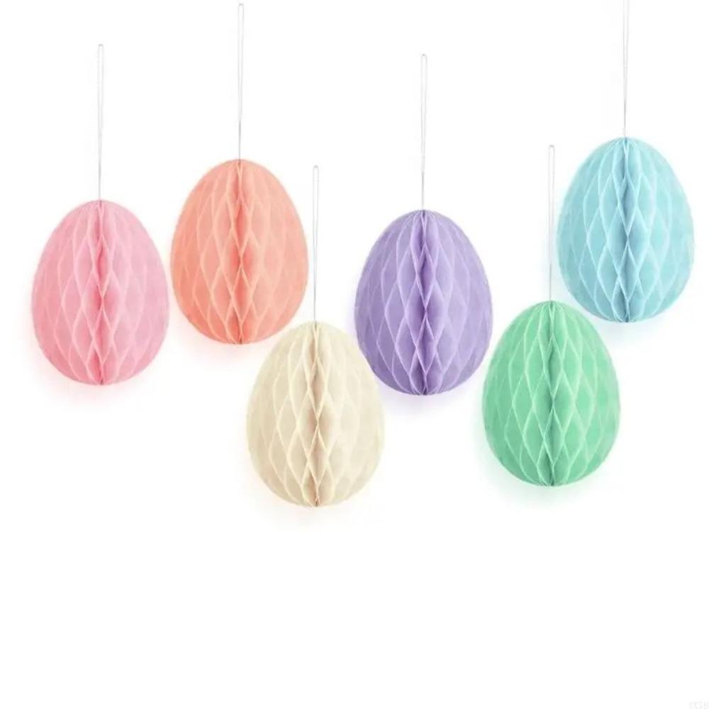 4pcs Paper Egg Honeycomb Hanging Lantern Handmade Colored Eggs Ornament  Kindergarten Classroom