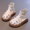 Kindersandalen im britischen Stil für Mädchen, Sommer, ausgehöhlte Strandschuhe, modische, lässige Mädchen, hohe, einfache Römersandalen