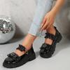 Fashion Japanese Sweet Lolita Women's Shoes Black Spring Autumn Thick Bottom Leather Mary Jane Pumps Casual Lace Belt Buckle Single Shoe