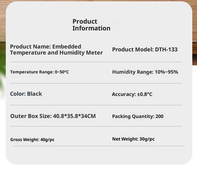 Round Mini Embedded Digital Thermometer Hygrometer Reptile Pet Enclosure Temperature Humidity Monitor