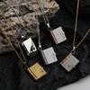Stainless Steel Couple Book Pendant Necklace with Personalized Ins Titanium Steel Heart Opening and Closing Book Sweater Chain