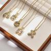 Hot-Selling Full Diamond Zircon Cross Necklace with Initial Pendant and Colorful Copper Inlaid Chain