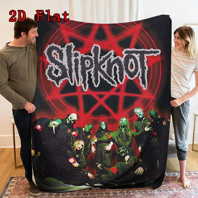 Slipknot 2D Flat Pattern Flannel Blanket High quality All Seasons Warmth and Comfort Perfect for Christmas Gifts.