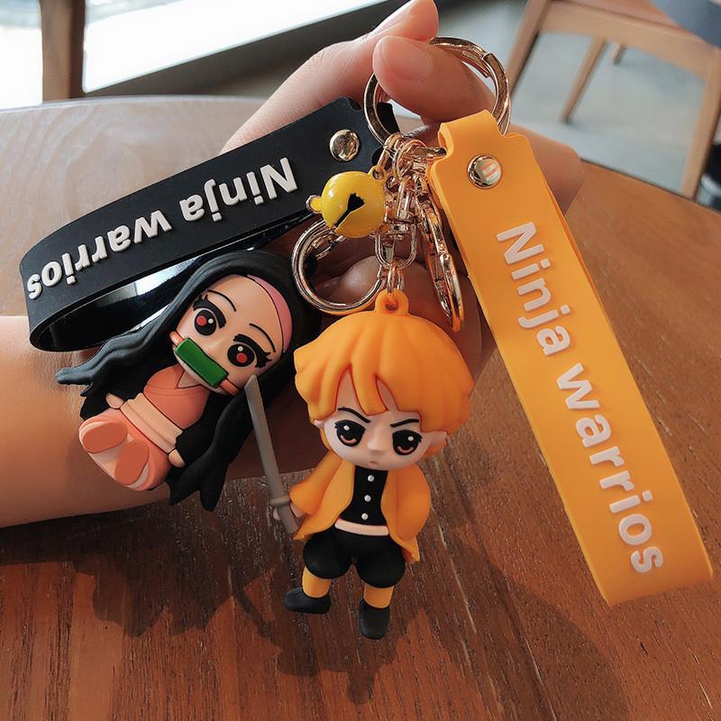 Creative Demon Slayer Cartoon Metal Keychain Popular Car Key Decoration