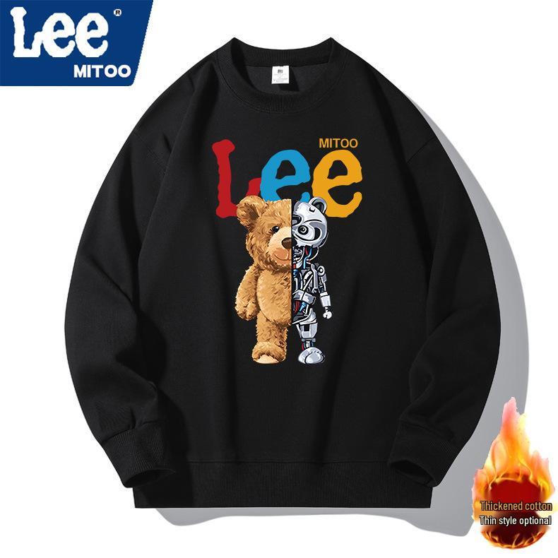 Lee & Mitoo Co-Branded Unisex Light Luxury Fleece-Lined Casual Sweatshirt, Autumn/Winter 2025 Collection