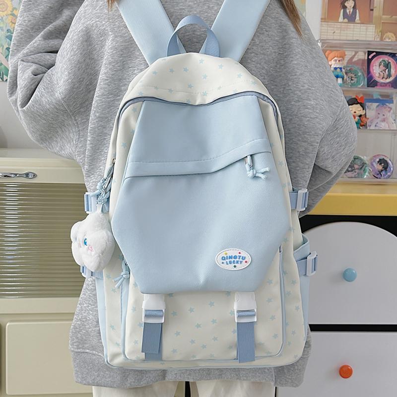 Damen Casual Rucksack mit großem Fassungsvermögen, trendiges schlichtes Design für Reisen, Schule, Pendeln - Neuer niedlicher Stil