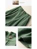 Women's Summer Cotton-Linen Wide-Leg Shorts, Loose Button-Waist, Korean Style, Plus-Size Casual Five-Point Pants