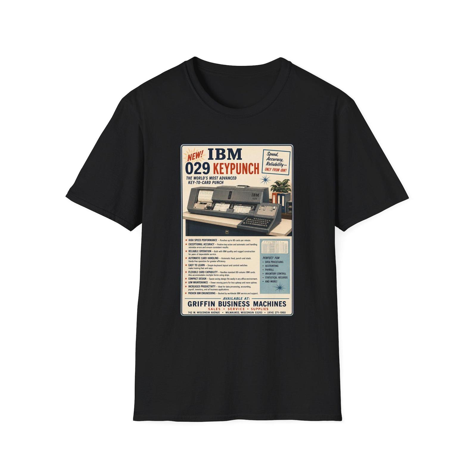 IBM 029 Keypunch Retro Computer fan fiction T-Shirt | Vintage Tech S