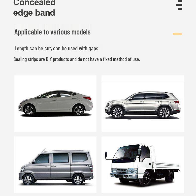 U-Shaped Car Door Anti-Collision Rubber Strip with Invisible Edging