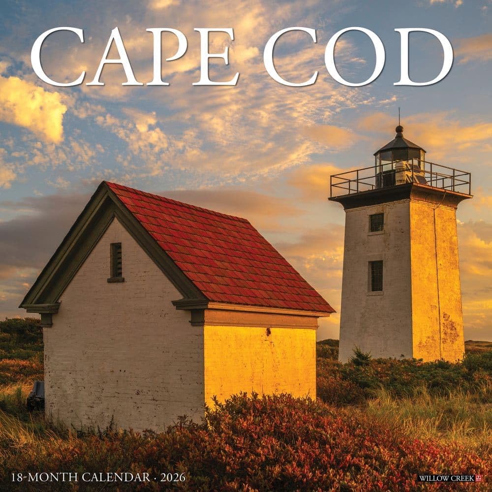 Willow Creek Press, Cape Cod 2026 Wall Calendar, 12   X 12  , 18-Month Calendar with Stapled Binding