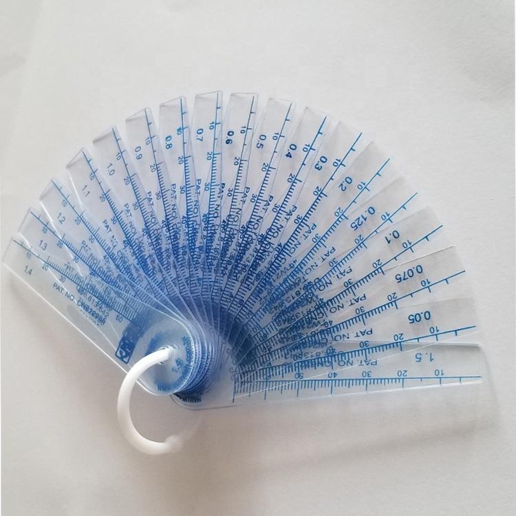High Wear Resistance Plastic 0.05-1.0mm Thickness Feeler Gap Gauge Metric Thickness Filler Gauge