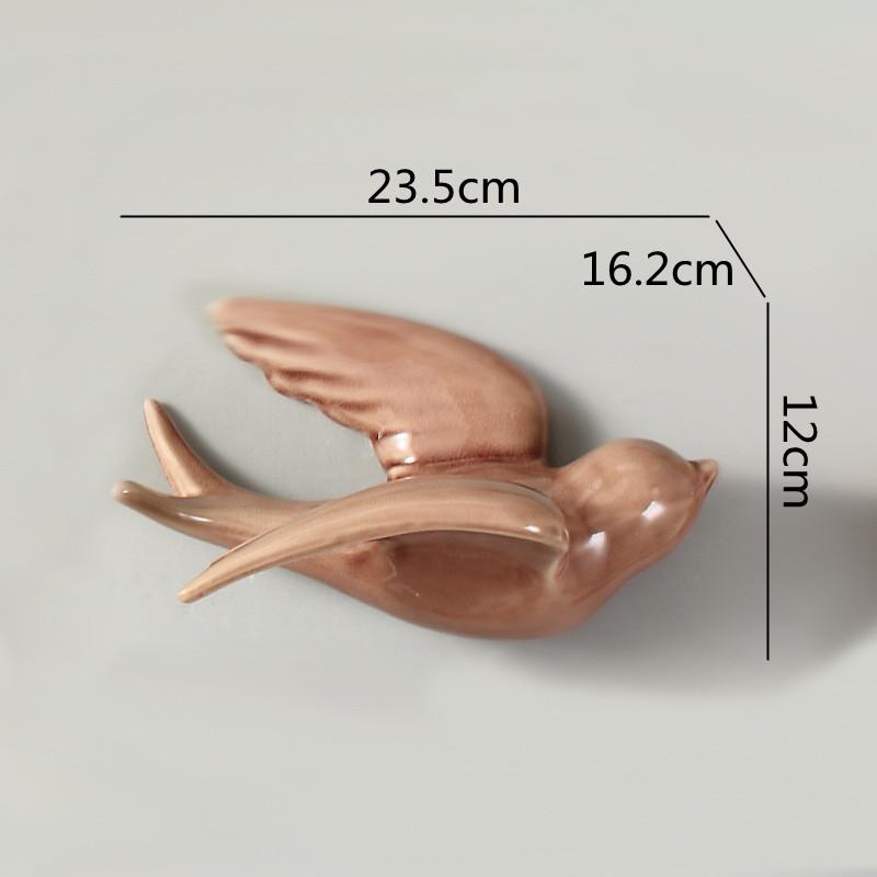 Keramikwandwandmontierte Vogel-Simulationstier-Ornamente Fliegender Vogel Hintergrundwandbehang Raumdekoration Zubehör