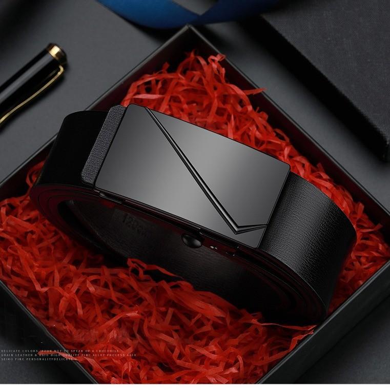 Black Classic Pu Belt With Alloy Closure And Minimalist Style For Attire Office