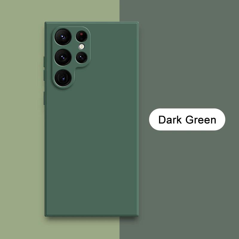 Čtvercový kryt z tekutého silikonu pro Samsung Galaxy S24 S23 Ultra S22 Plus A32 A51 A52 A53 A72 A73 Ochranný měkký látkový kryt na telefon