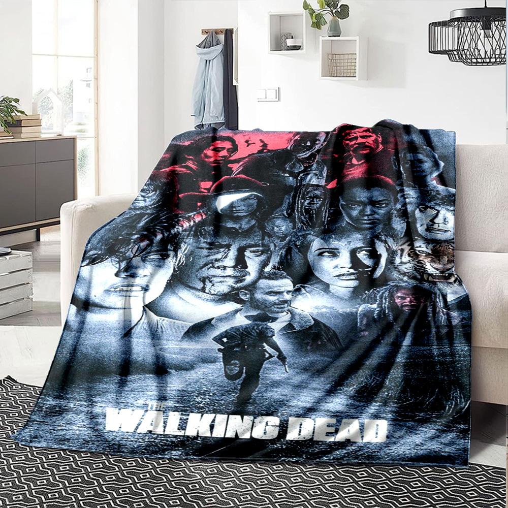Walking Dead Print Flannel Blanket High Quality Warm Comfortable Cover for All Seasons Perfect for Gifts Home Decor