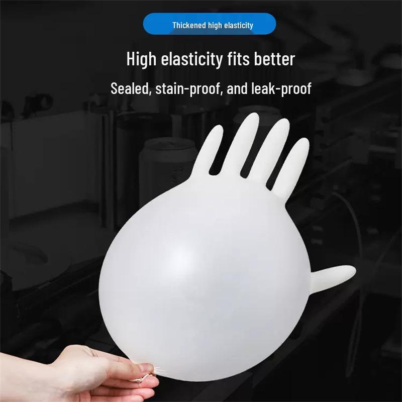 Thickened Food Grade Disposable Nitrile Gloves - Acid & Alkali Resistant, Protective for Household Use, Ideal for Dishwashing