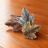 Tri-Color Maple Leaf Vintage Brooch - Elegant European & American Fashion Accessory