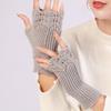 Short Fish Scale Wool Gloves Autumn and Winter New Style Female Students Fashion Knitted Warm Fingerless Sleeves Fake Sleeves