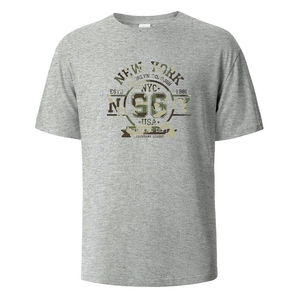 New York 96 Streetwear Basic Lustiges T-Shirt Für Männer Mode Lässig 100% Baumwolle Kleidung Rundhals Atmungsaktives T-Shirt Hip Hop T-Shirts