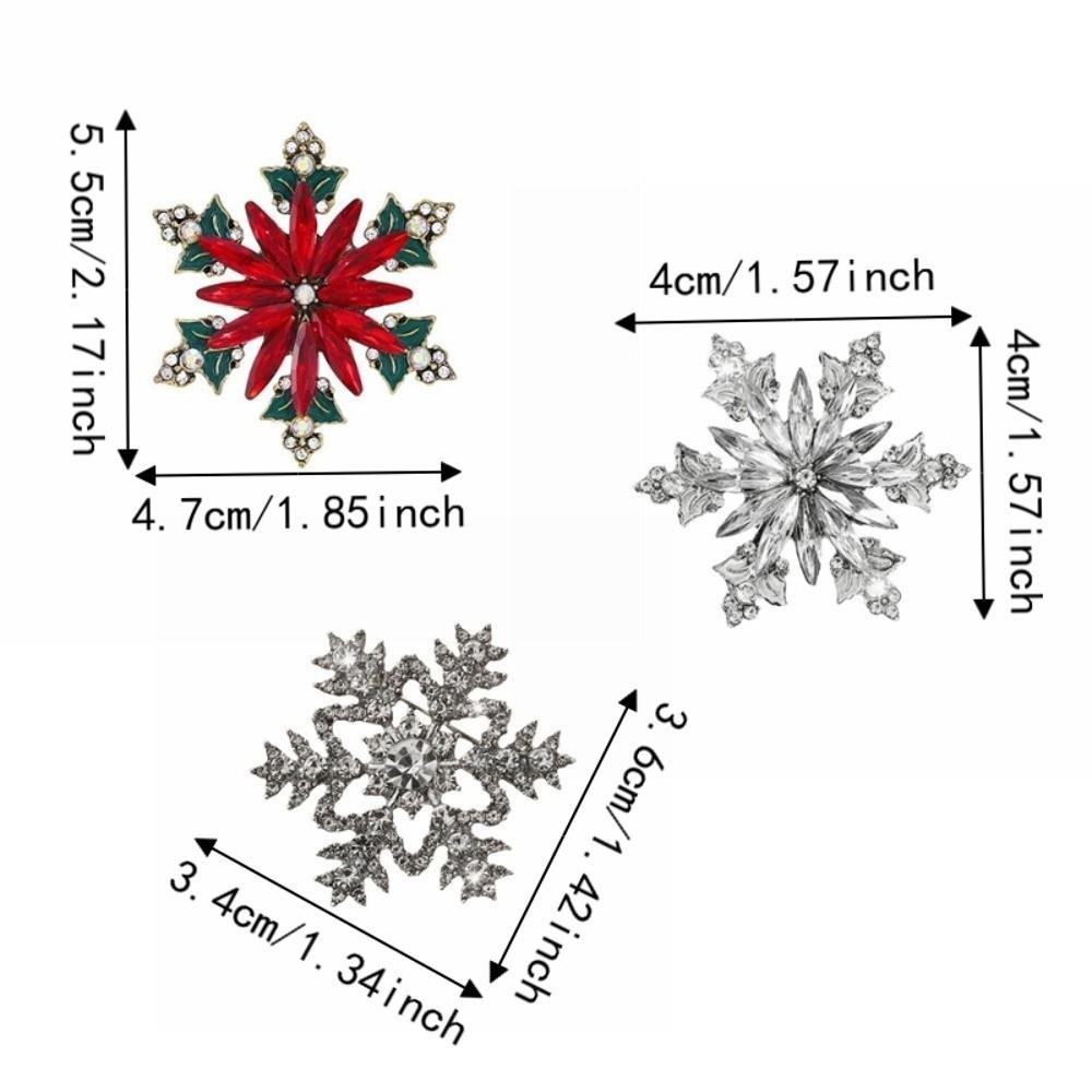 Versatile Rhinestone Pin Zinc Zinc Alloy Decorative Brooches Casual Christmas Snowflake Brooch Winter