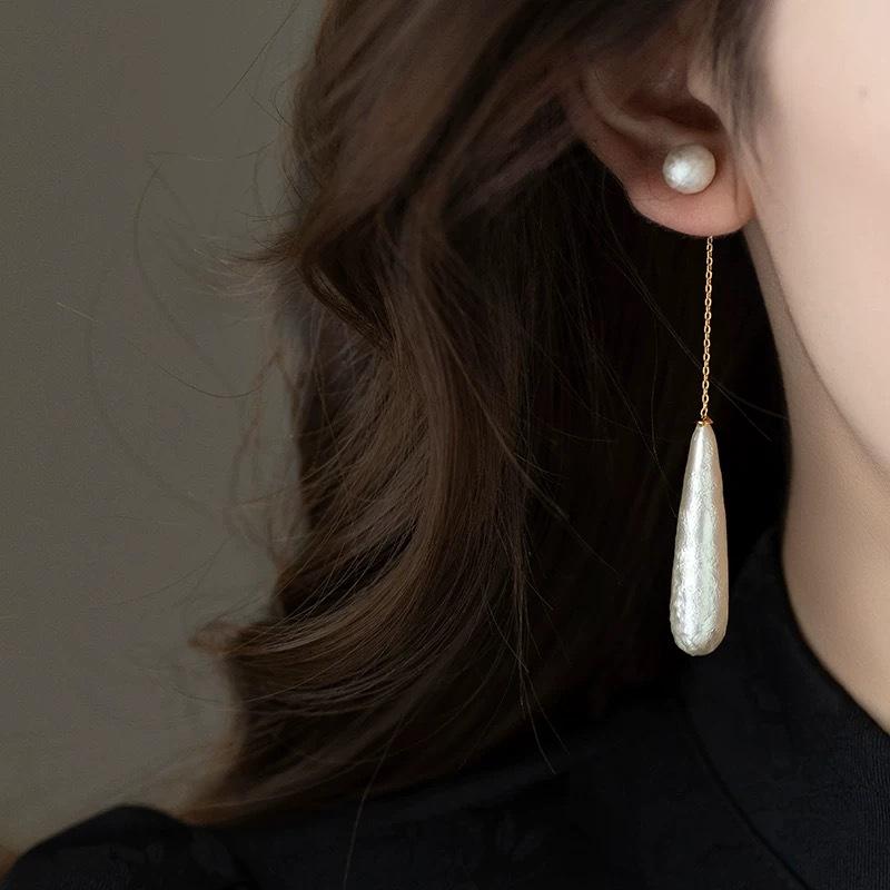 New Arrival French Elegant Niche Design Water Drops Imitation Pearl Dangle Earrings For Women Fashion Simple Jewelry Gifts
