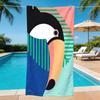 Geometric Color Block Toucan Abstract Art Print Beach Towel Sand Free Quick Dry Large Towel Boho Tropical Design for Beach