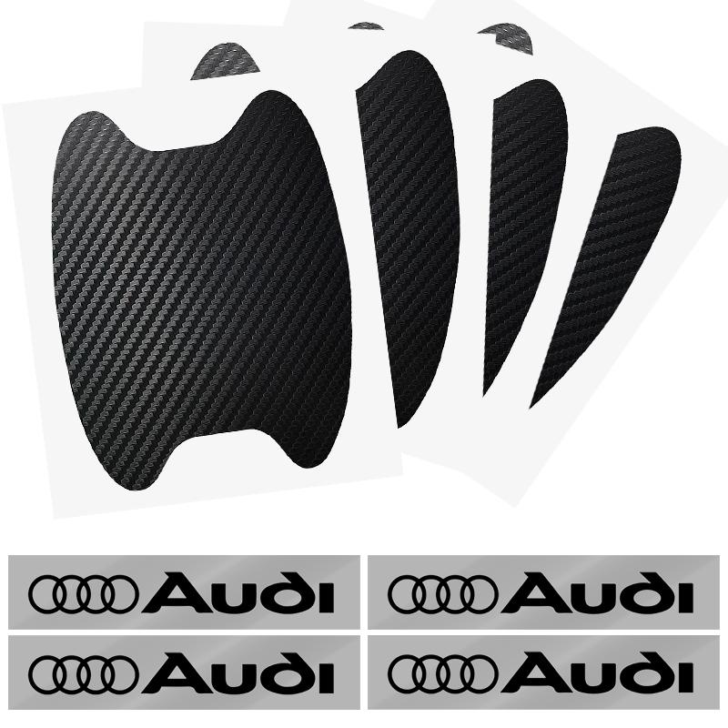 

8pcs Car Door Sticker Carbon Fiber Scratches Auto Handle Protection Film for Audi RS Q3 Q7 S3 S4 S5 S6 S8 A3 A4 B8 8P 8V A6 C7 A5 Q5 B7 B6 B9 QUTTRO black black audi