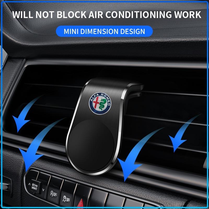 Car Magnetic L-shaped Car Dedicated GPS Phone Holder Emblem For Alfa Romeo 147 159 156 Giulietta Giulia Mito Spider Alpha Nheadrest