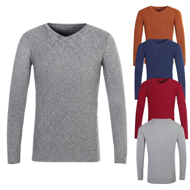 Men's Korean Style Slim Fit V-neck Autumn/Winter Sweater Knit Pullover