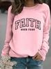 Women's Cross-Border Autumn/Winter Faith Print Long-Sleeve Pullover Hoodie
